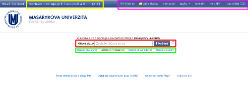 Uvodni obrazovka EDS